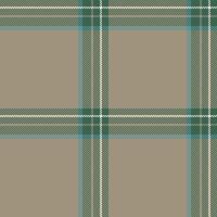 Elegant taupe, teal, and cream plaid pattern. Subtle texture and muted tones create a sophisticated design perfect for textile, fashion, or website backgrounds. vector