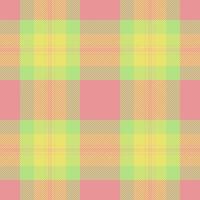 Checker tartan textile texture, expressive fabric plaid. Deluxe check background pattern seamless in red and yellow colors. vector