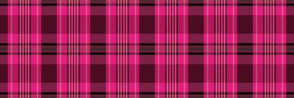 Majestic seamless pattern textile, warm fabric check. King plaid tartan background texture in pink and black colors. vector