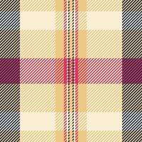 Design check textile background, serene plaid texture seamless. Complexity tartan fabric pattern in amber and antique white colors. vector