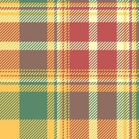Gorgeous pattern fabric background, invite texture textile . Individuality check plaid tartan seamless in red and amber colors. vector