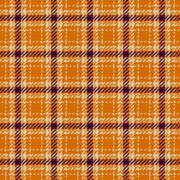 Official tartan textile pattern, velvet background plaid check. Other fabric texture seamless in orange and light colors. vector