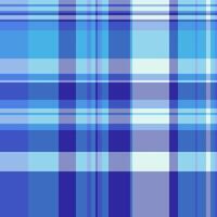Popular seamless tartan pattern, crossed plaid fabric textile. 1940s texture check background in blue and cyan colors. vector