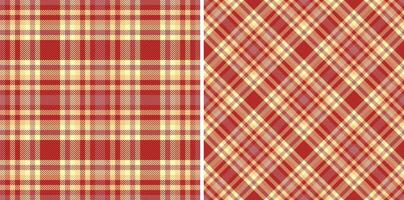 Texture pattern of plaid textile seamless with a background tartan fabric check. Set in warm colors. Stylish festive outfits for special occasions. vector