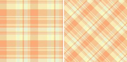 Two pastel peach plaid patterns. Perfect for textile design, wallpaper, or scrapbooking. Soft, calming colors evoke feelings of warmth and comfort. Versatile image for various design projects. vector