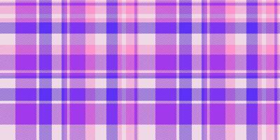 Bed check seamless textile, panel texture background. Sensual plaid tartan fabric pattern in light and violet colors. vector