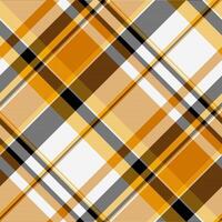 Amazing plaid fabric background, realistic texture tartan pattern. Art seamless check textile in white and orange colors. vector