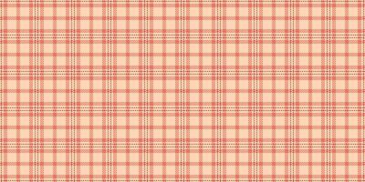 Minimalist fabric seamless plaid, indoor pattern texture. Large tartan textile background check in red and peach puff colors. vector