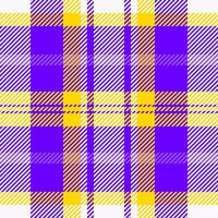 Vibrant purple and yellow plaid pattern. Perfect for textile design, fashion, or website backgrounds. This bold, geometric design evokes energy and optimism. vector