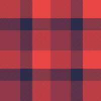 Love check plaid, sixties pattern texture background. Crease fabric tartan seamless textile in red and dark colors. vector