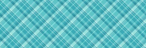 Seamless turquoise plaid pattern. Elegant diagonal lines create a sophisticated textile design, perfect for backgrounds, website banners, or fashion design. vector