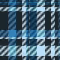 Cool blue and black plaid pattern. A sophisticated textile design perfect for fashion, websites, or branding. This geometric texture evokes a sense of modern elegance and understated style. vector