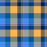 Design tartan textile , postcard background pattern check. Irish texture plaid seamless fabric in amber and blue colors. vector