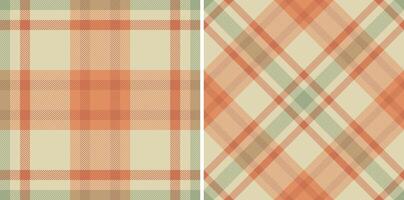 Check texture seamless of textile background fabric with a plaid pattern tartan. Set in fall colors for luxurious bed linens. vector