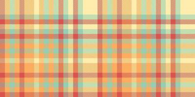 Eps seamless tartan fabric, magazine pattern texture. Oilcloth background check textile plaid in orange and light colors. vector