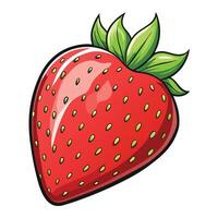 a strawberry is shown on white background vector
