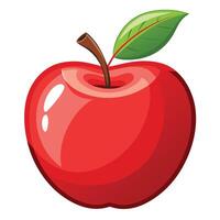 an apple with a leaf on it, vector