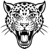 jaguar head with its mouth open vector