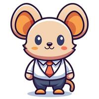 a cartoon mouse wearing a tie and shirt vector