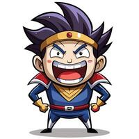 cartoon character with a big smile and a red cape vector