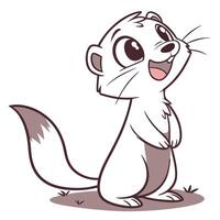 a cartoon meadow mouse standing up and smiling vector