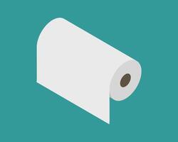 Clean, minimalist illustration of a roll of paper against a teal background. Perfect for concepts of new beginnings, fresh starts, or the potential of blank space. vector