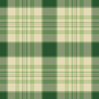 Rural plaid fabric seamless, rough background texture tartan. Tweed textile pattern check in pastel and green colors. vector