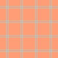 Flooring plaid texture tartan, folklore fabric background. Bag textile check pattern seamless in pastel and light salmon colors. vector