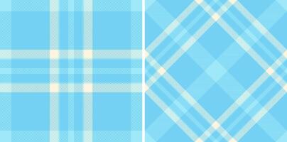 Two pastel blue plaid patterns, one horizontal and one diagonal, offer versatile design options. vector