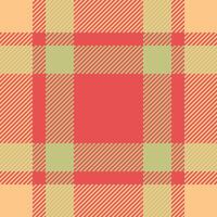 Vibrant coral and beige plaid pattern. Perfect for textile design, autumnal themes, or as a background for website or social media. vector