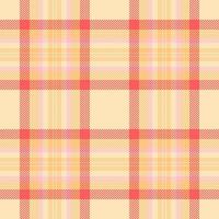 Elegance check fabric, repeat textile plaid background. Idyllic seamless tartan pattern texture in moccasin and orange colors. vector