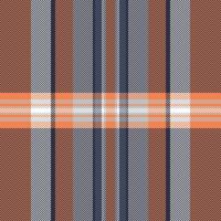 Multicultural fabric texture , length check pattern background. Plank tartan textile seamless plaid in dark and orange colors. vector
