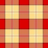 Design fabric check background, poncho seamless tartan . Commerce texture textile plaid pattern in red and amber colors. vector