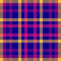Arabic fabric textile background, trim plaid pattern tartan. Structure texture seamless check in indigo and amber colors. vector