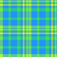 Quality background check fabric, deluxe texture textile. Checks tartan pattern plaid seamless in green and sky blue colors. vector