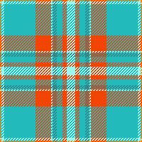 Ribbon plaid pattern, hotel background textile texture. Uniform check seamless tartan fabric in cyan and bright colors. vector