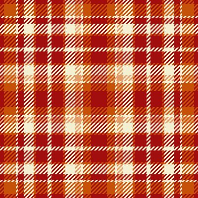 Countryside check background pattern, string seamless texture fabric. Mix tartan textile plaid in orange and red colors.