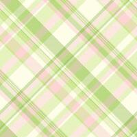 Elegant pastel plaid pattern in soft pink and green hues. Perfect for backgrounds, textile designs, or springthemed projects. vector