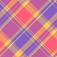 Marriage plaid textile pattern, show fabric texture seamless. Wallpaper check tartan background in violet and red colors. vector
