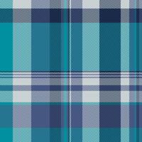 Store fabric plaid tartan, loft textile pattern . Couch texture seamless check background in cyan and white colors. vector