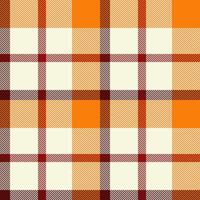 Vibrant autumnal plaid pattern in warm orange, beige, and maroon. Perfect for fallthemed designs, textiles, or website backgrounds. vector