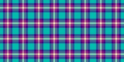 Machinery check pattern plaid, packaging seamless textile background. Aesthetic tartan texture fabric in pastel and cyan colors. vector