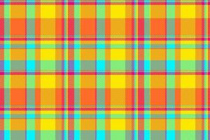Patterned seamless background tartan, countryside texture textile . Square check pattern plaid fabric in bright and radioactive colors. vector