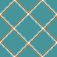 Purity plaid textile seamless, cold texture pattern background. Scratched check fabric tartan in cyan and white colors. vector