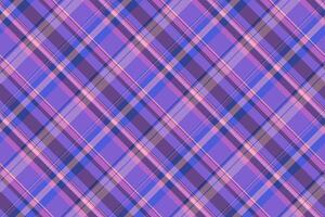 Elegant diagonal plaid pattern in soft purple, pink, and blue hues. Perfect for textile designs, backgrounds, or wrapping paper. vector