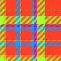 Vibrant neon plaid pattern. Bold, energetic design ideal for fashion, textiles, and web backgrounds. A playful, modern take on classic tartan. Perfect for adding a pop of color to any project. vector