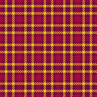Bold plaid fabric tartan, size textile texture seamless. Dress check pattern background in pink and golden poppy colors. vector