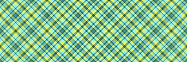 India fabric seamless, underwear pattern texture textile. Direct background check tartan plaid in cyan and yellow colors. vector