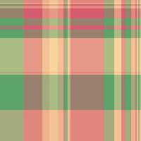 Soft pastel plaid pattern in peach, green, and beige. Ideal for textile design, website backgrounds, or crafting projects. This calming, repetitive design evokes feelings of comfort and serenity. vector