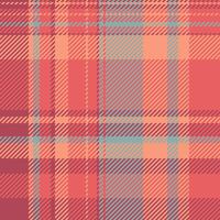 A vibrant coral and muted teal plaid pattern, perfect for textile design, fashion, or web backgrounds. This seamless texture offers a modern yet classic feel, evoking warmth and style. vector